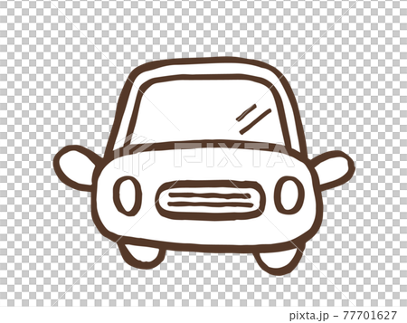 Cute car Car drive (brown color) / handwritten illustration material Cute car Car drive (brown color) / handwritten illustration material 77701627