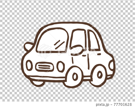 Cute car Car drive (brown color) / handwritten illustration material Cute car Car drive (brown color) / handwritten illustration material 77701628