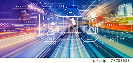 Travel theme with high speed motion blur Travel theme with high speed motion blur 77702638