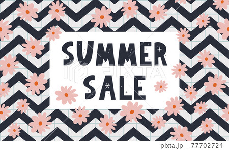summer sale banner with flowers letter vector summer sale banner with flowers letter vector 77702724