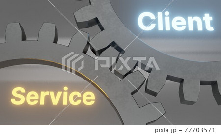 user experience service client mechanism cogwheels 3d illustration 77703571