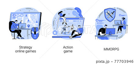 E-gaming industry abstract concept vector illustrations. E-gaming industry abstract concept vector illustrations. 77703946