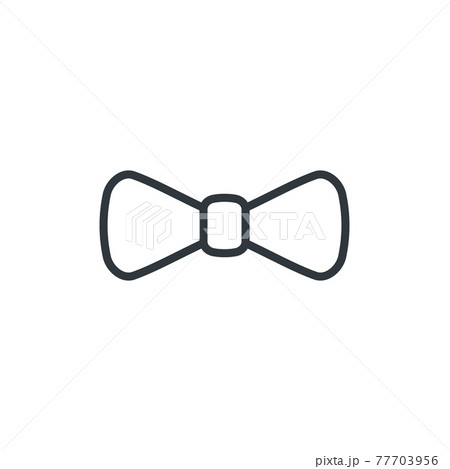 Bow ribbon line vector icon. Tie flat black bow logo design 77703956