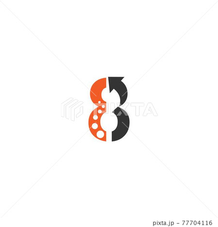 Number 8 logo with arrow icon design vector Number 8 logo with arrow icon design vector 77704116