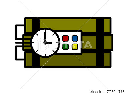 タイマー付の時限爆弾のイラストのイラスト素材