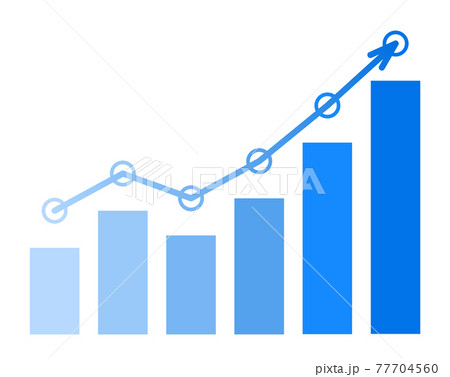 増加する棒グラフと折線グラフ 77704560