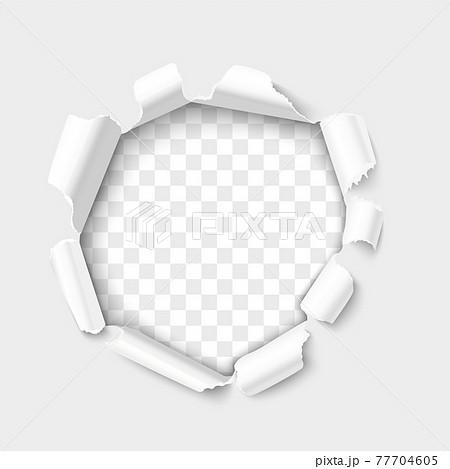 Breakthrough paper hole realistic 3D vector illustration 77704605