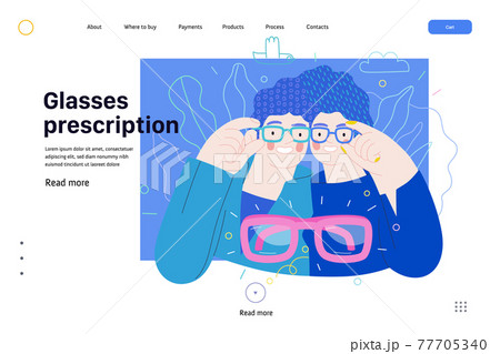 Opticians shop - medical insurance illustration. Modern flat vector Opticians shop - medical insurance illustration. Modern flat vector 77705340