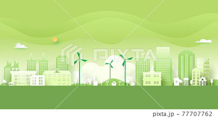 Ecology concept with green eco city background.Environment conservation resource sustainable.Vector illustration. Ecology concept with green eco city background.Environment conservation resource sustainable.Vector illustration. 77707762