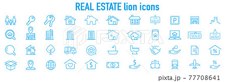 Real Estate icons collection vector Real Estate icons collection vector 77708641