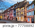Colourful half-timbered houses in Colmar, Alsace, France 77708892