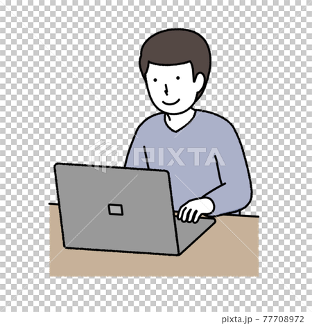 Man using a computer 77708972