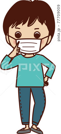 マスクをする若い男性。 マスクをする若い男性。 77709009