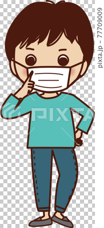 マスクをする若い男性。 マスクをする若い男性。 77709009