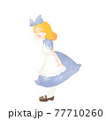 水彩風のアリスのお茶会イラスト　アリスと音符 77710260