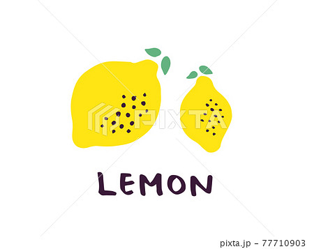 かわいいレモン Lemon 手書き文字イラスト素材のイラスト素材