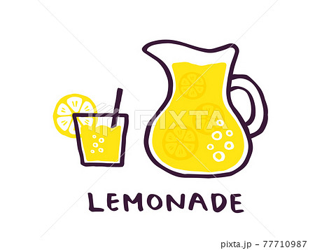 かわいいレモネード Lemonade 手書き文字イラスト素材のイラスト素材