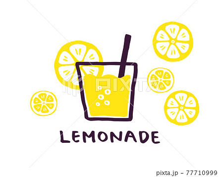 かわいいレモネード Lemonade 手書き文字イラスト素材のイラスト素材