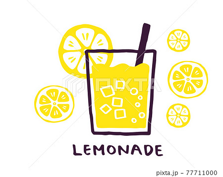 かわいいレモネード Lemonade 手書き文字イラスト素材のイラスト素材