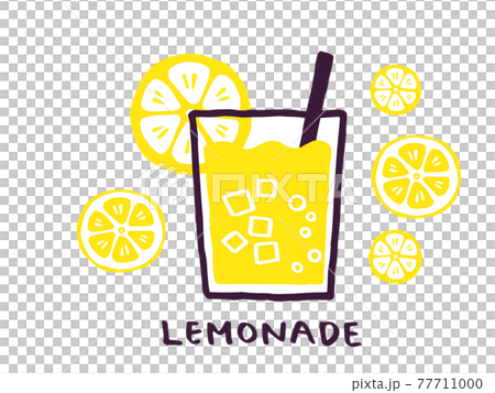 かわいいレモネード LEMONADE／手書き文字イラスト素材のイラスト素材