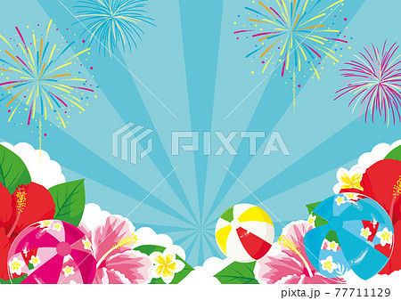 夏のお祭り　背景イラスト 77711129