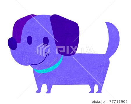 カートゥーンタッチのダックスフント犬イラストのイラスト素材