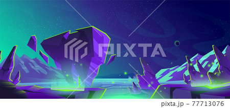 Space background with landscape of alien planet Space background with landscape of alien planet 77713076