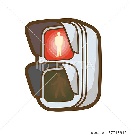 歩行者用信号機 赤信号 のイラスト素材