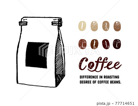 コーヒ豆のイラスト素材。 77714651
