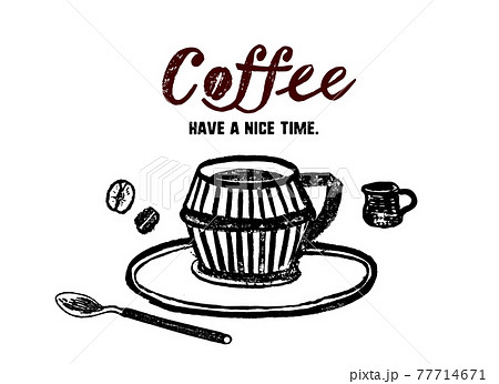 カフェタイムのイラスト。 77714671