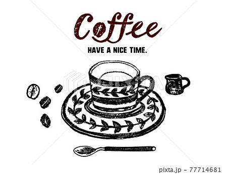 カフェタイムのイラスト。 77714681