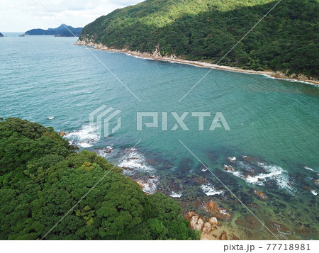 ≪ドローン空撮・京都　舞鶴の美しい海岸≫　夏イメージ　京都府舞鶴市 77718981