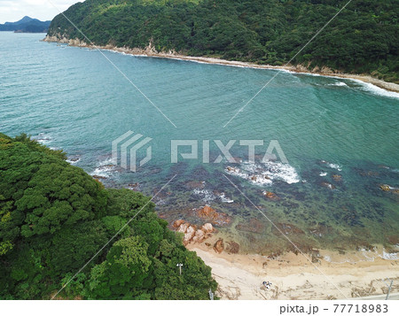 ≪ドローン空撮・京都　舞鶴の美しい海岸≫　夏イメージ　京都府舞鶴市 77718983