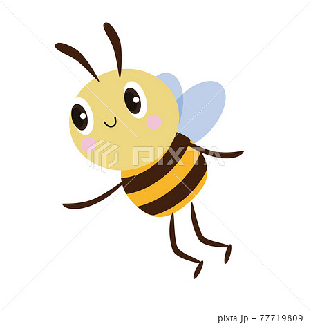 飛んでいるかわいいミツバチのイラスト素材