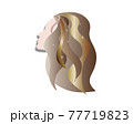 美しい髪の女性の横顔 77719823