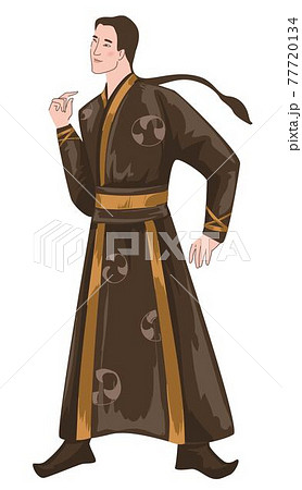Chinese man wearing traditional clothes vector 77720134