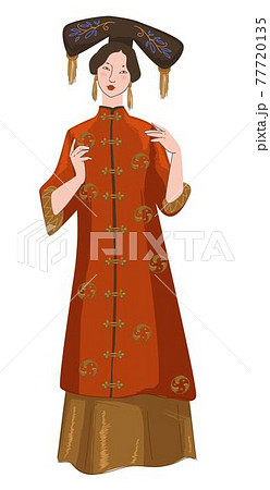 Asian woman wearing traditional chinese clothes 77720135