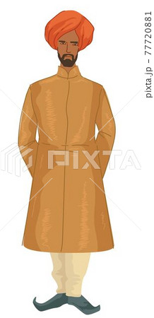 Indian man wearing traditional Indian clothes Indian man wearing traditional Indian clothes 77720881