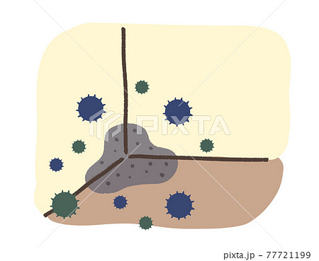 カビの生えた床のイラスト素材