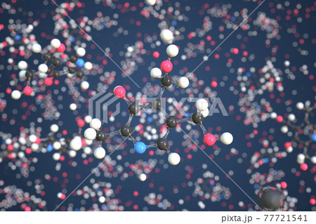 Vitamin b6 molecule, scientific molecular model, 3d rendering Vitamin b6 molecule, scientific molecular model, 3d rendering 77721541