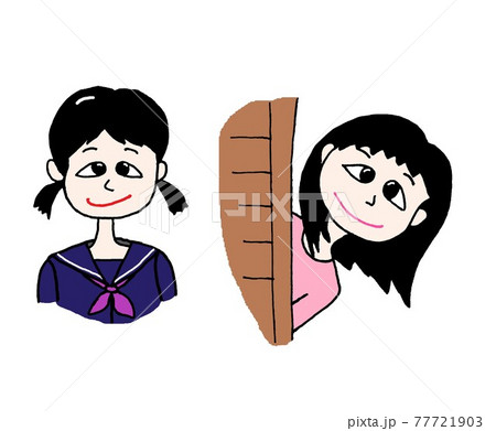 学校と自宅で髪型が違う女子 学校と自宅で髪型が違う女子 77721903