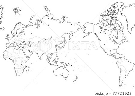 白地図 世界01 国境線入りのイラスト素材