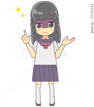 悪だくみをする女子学生のイラスト素材のイラスト素材