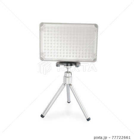 Video light box on small tripot on white background. Video light box on small tripot on white background. 77722661
