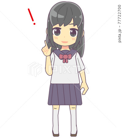シンプルな閃いた女子学生のイラスト素材のイラスト素材