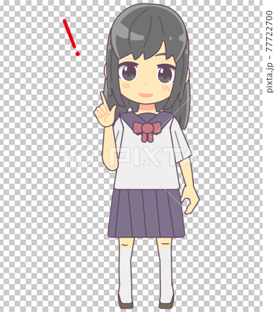 Illustration material of a simple flashing female student Illustration material of a simple flashing female student 77722700