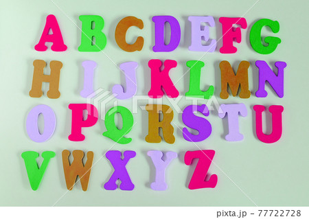 Alphabet Letters in different colors for decoration of kids. Alphabet Letters in different colors for decoration of kids. 77722728