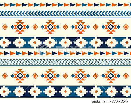南米風のネイティブパターンの背景素材のイラスト素材