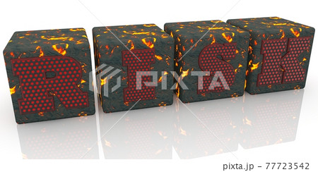 Concept of risk on abstract lava blocks 77723542
