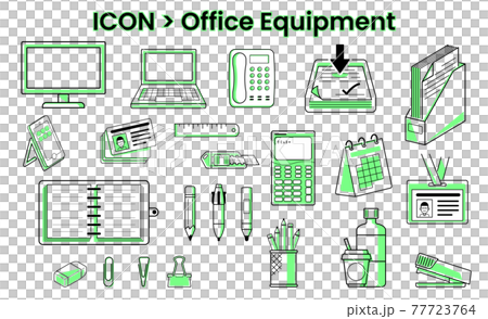 Icons Stationery and office equipment Icons Stationery and office equipment 77723764